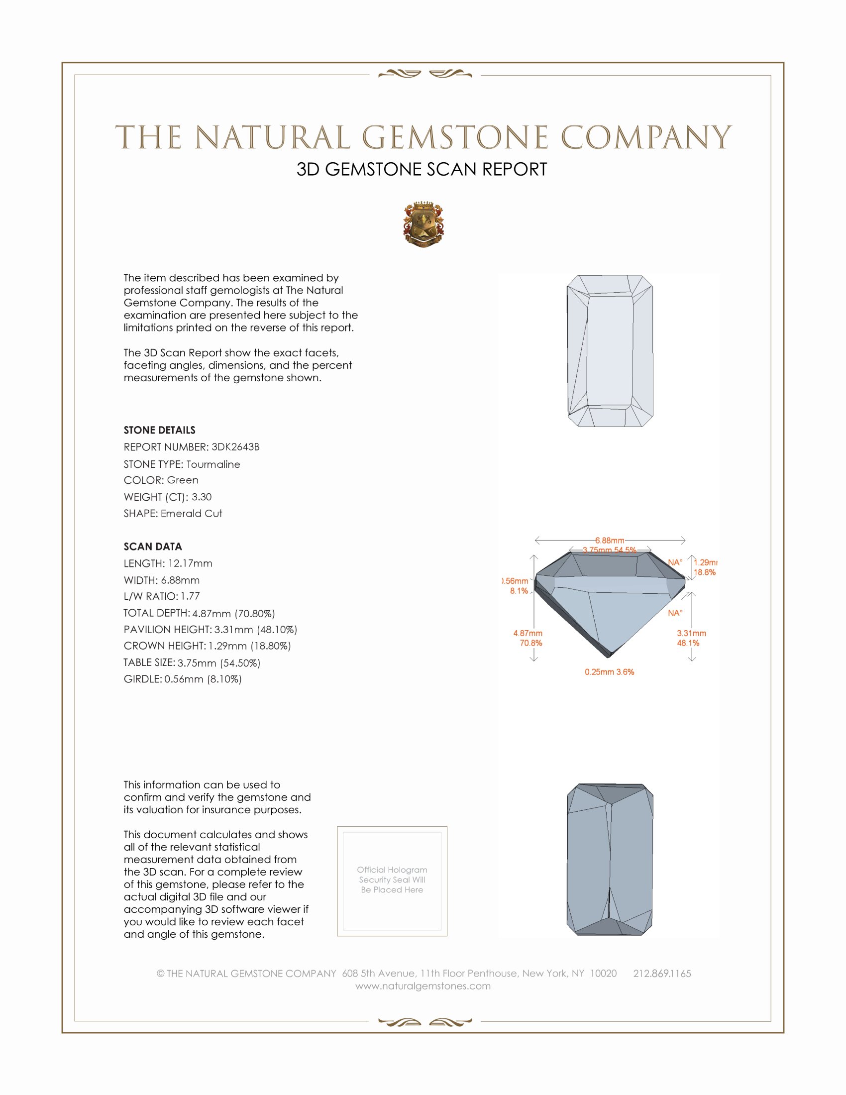 3.30 Ct. Tourmaline from Brazil