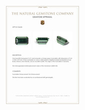 2.47 Ct. Green Tourmaline from Tanzania Appraisal