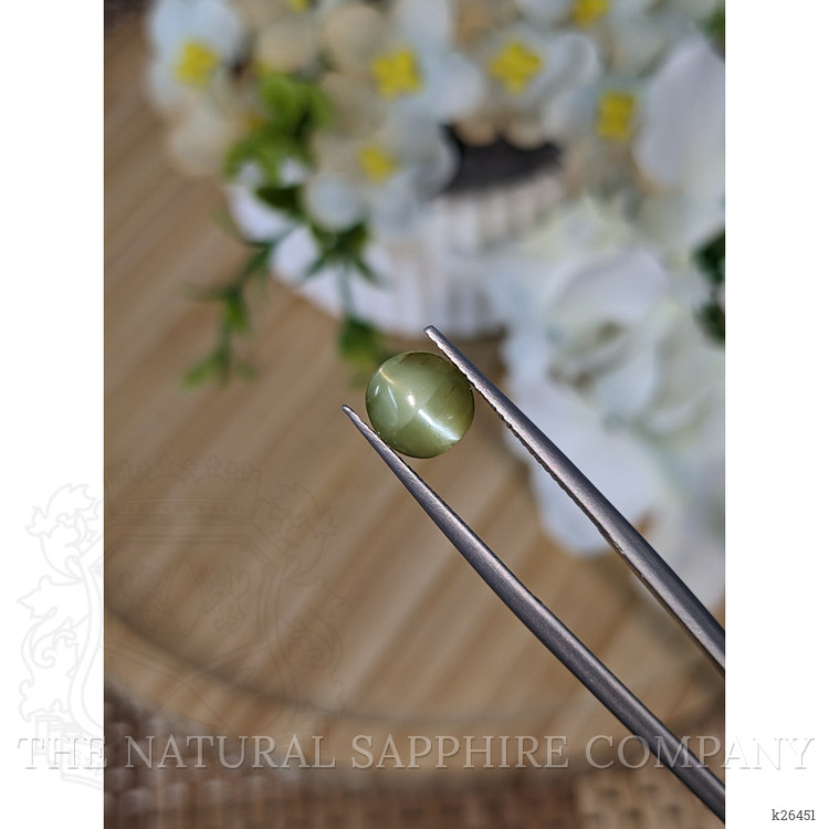 2.64 Ct. Yellowish Green Cabochon Chrysoberyl from Tanzania