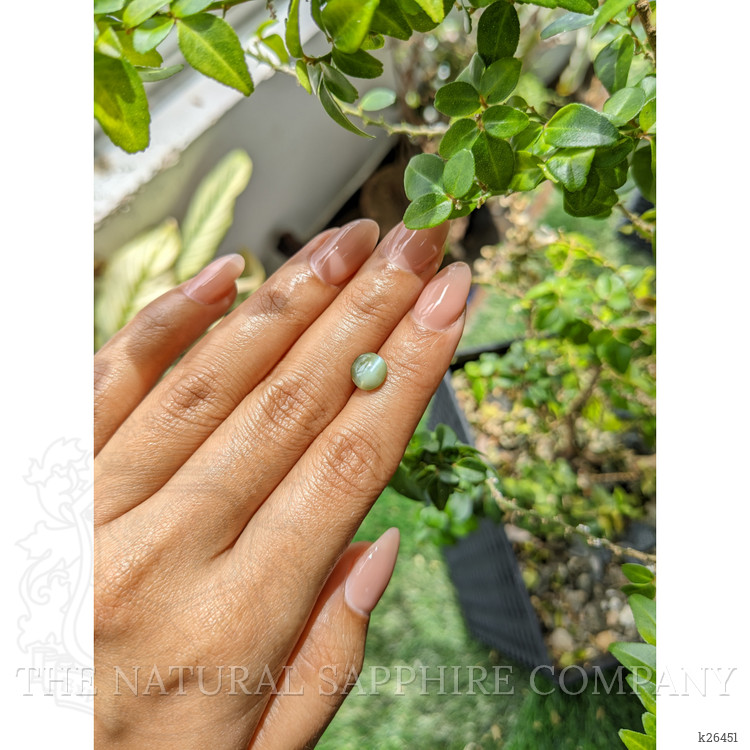 2.64 Ct. Yellowish Green Cabochon Chrysoberyl from Tanzania