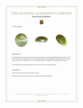 3.03 Ct. Green Cabochon Chrysoberyl from Tanzania Appraisal