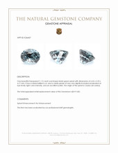 1.13 Ct. Bluish Green Spinel from Ceylon (Sri Lanka) Appraisal