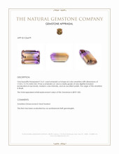 15.61 Ct. Bi Color Ametrine from Brazil Appraisal