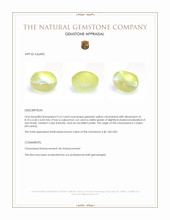 3.16 Ct. Greenish Yellow Cabochon Chrysoberyl from Ceylon (Sri Lanka) Appraisal
