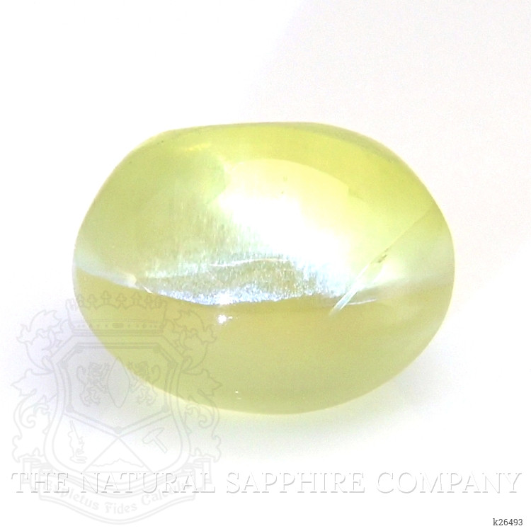 3.16 Ct. Greenish Yellow Cabochon Chrysoberyl from Ceylon (Sri Lanka)