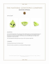 1.85 Ct. Yellowish Green Chrysoberyl from Ceylon (Sri Lanka) Appraisal