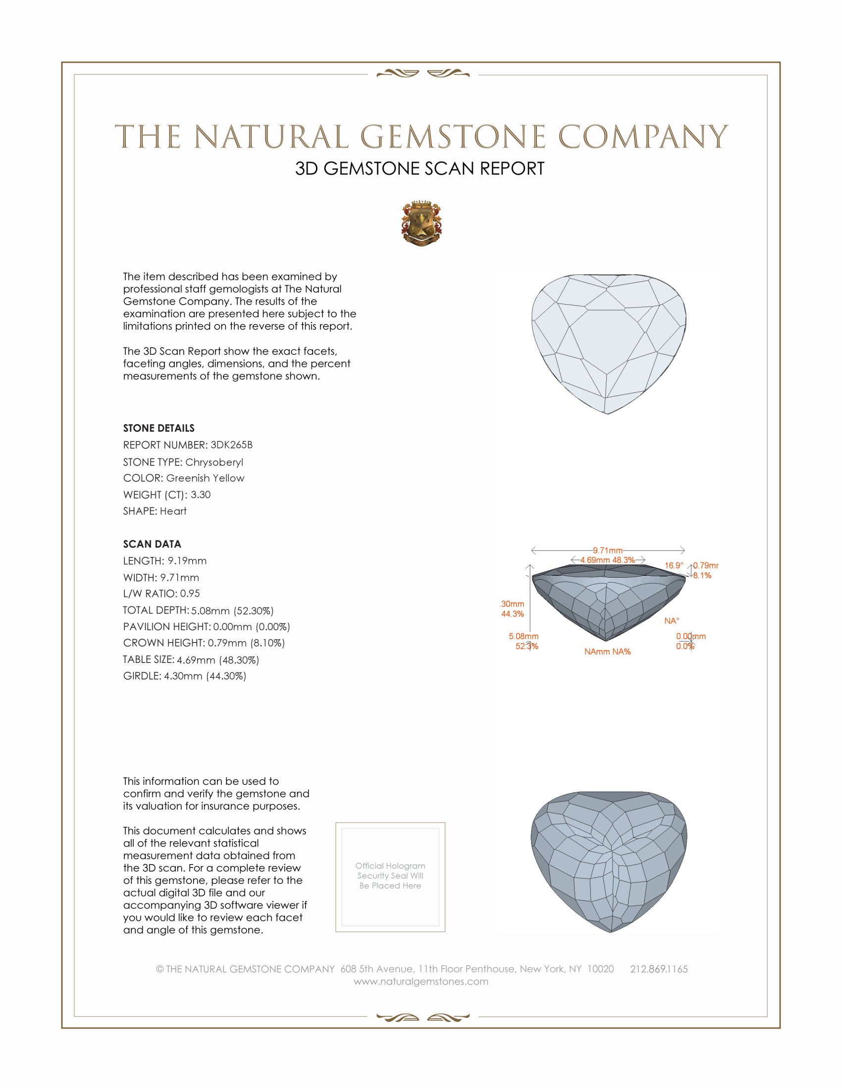 3.30 Ct. Chrysoberyl from Ceylon (Sri Lanka)
