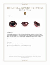 1.27 Ct. Red Garnet from Ceylon (Sri Lanka) Appraisal