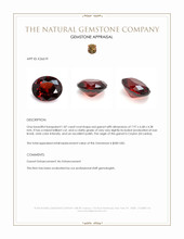1.87 Ct. Red Garnet from Ceylon (Sri Lanka) Appraisal