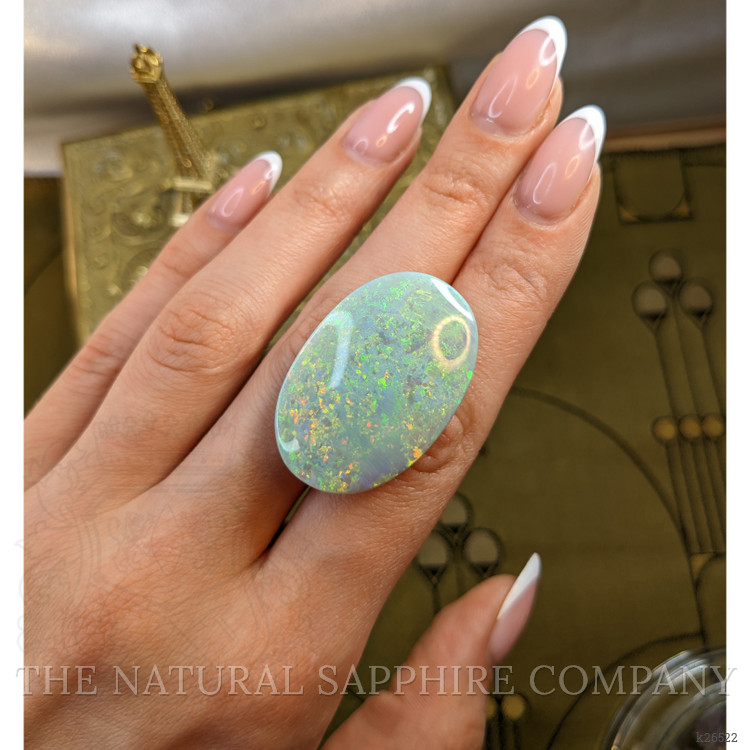 48.40 Ct. Multi Color Cabochon Semi-Black Opal from Australia