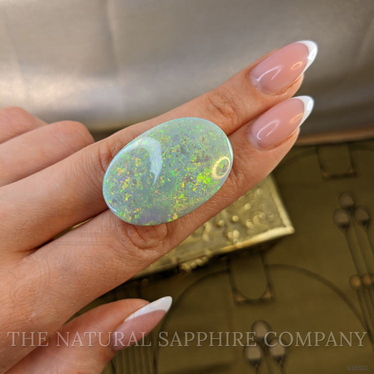 48.40 Ct. Multi Color Cabochon Semi-Black Opal from Australia