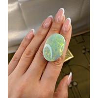 48.40 Ct. Multi Color Cabochon Semi-Black Opal from Australia Life Style