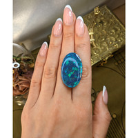 26.57 Ct. Multi Color Cabochon Black Opal from Australia Life Style
