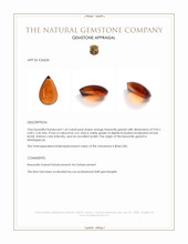 1.63 Ct. Orange Cabochon Hessonite Garnet from Madagascar Appraisal