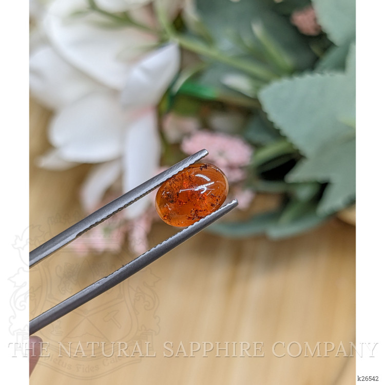 3.44 Ct. Reddish Orange Cabochon Hessonite Garnet from Madagascar