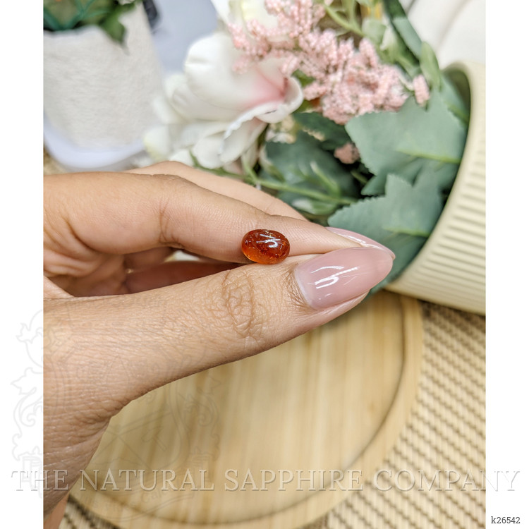 3.44 Ct. Reddish Orange Cabochon Hessonite Garnet from Madagascar