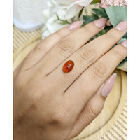 3.44 Ct. Reddish Orange Cabochon Hessonite Garnet from Madagascar Life Style