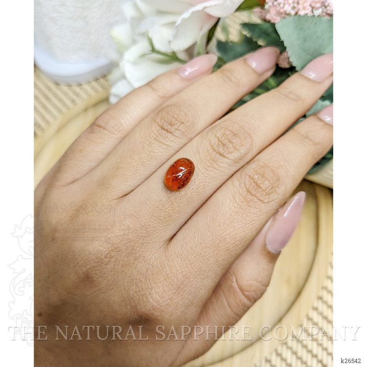 3.44 Ct. Reddish Orange Cabochon Hessonite Garnet from Madagascar
