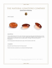2.07 Ct. Orange Cabochon Hessonite Garnet from Madagascar Appraisal