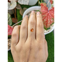 1.23 Ct. Orange Cabochon Hessonite Garnet from Madagascar Life Style