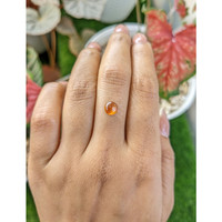 1.11 Ct. Orange Cabochon Hessonite Garnet from Madagascar Life Style