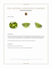 4.39 Ct. Yellowish Green Peridot from Pakistan Appraisal