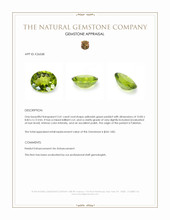 3.41 Ct. Yellowish Green Peridot from Pakistan Appraisal