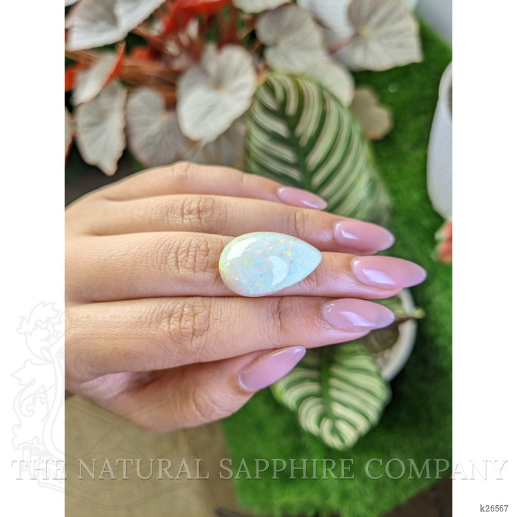 17.22 Ct. Multi Color Cabochon White Opal from Australia