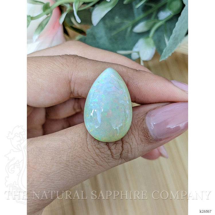 17.22 Ct. Multi Color Cabochon White Opal from Australia
