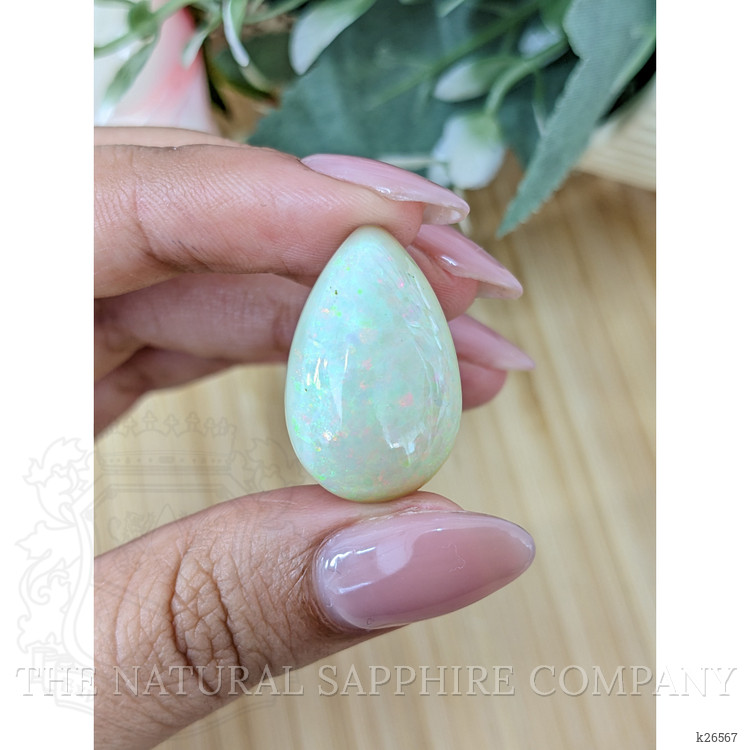 17.22 Ct. Multi Color Cabochon White Opal from Australia