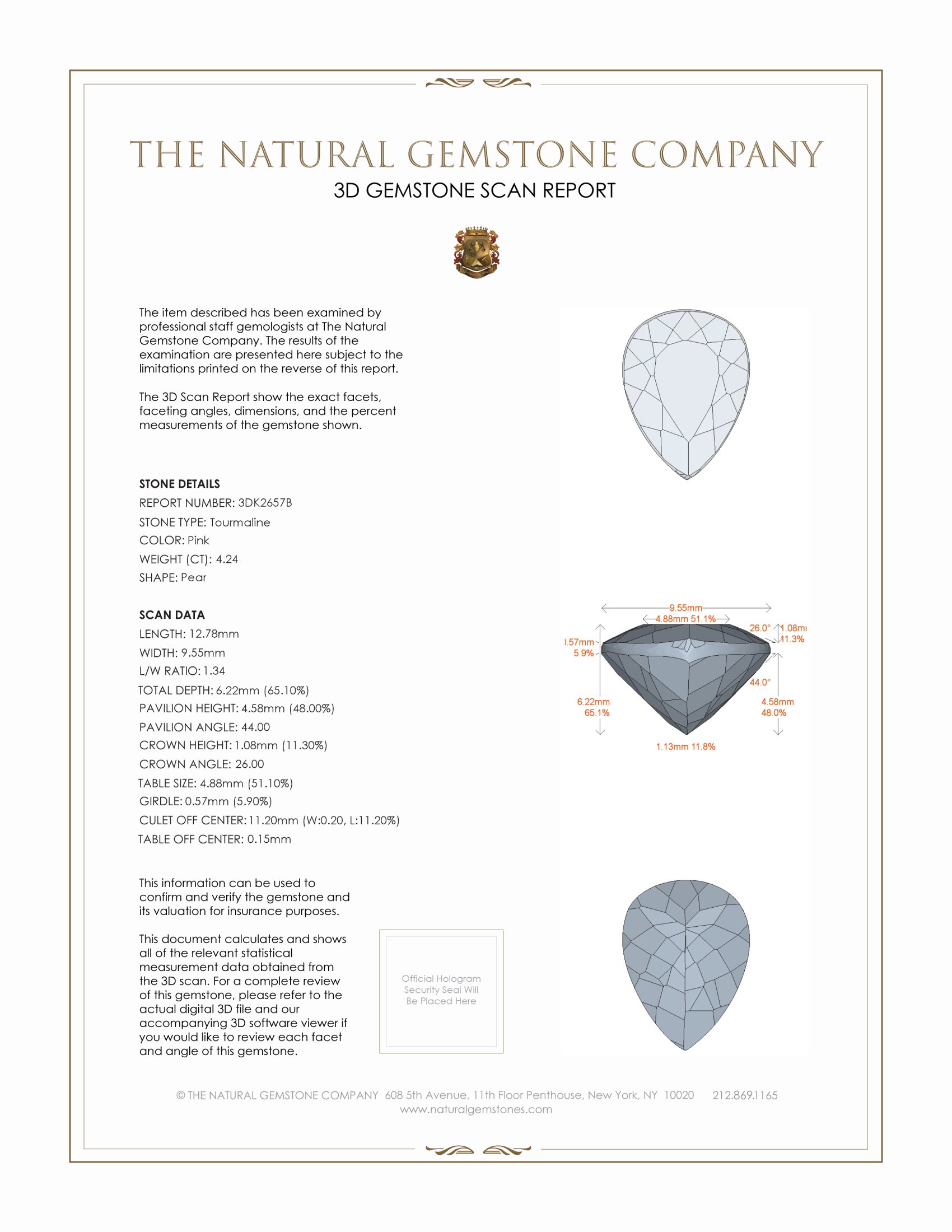 4.24 Ct. Tourmaline from Brazil