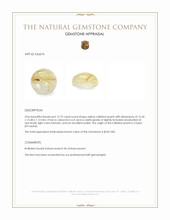 12.73 Ct. Yellow Cabochon Rutilated Quartz from Ceylon (Sri Lanka) Appraisal
