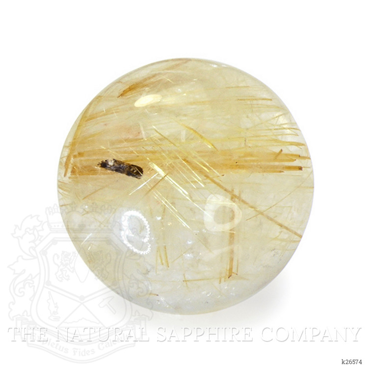 12.73 Ct. Yellow Cabochon Rutilated Quartz from Ceylon (Sri Lanka)