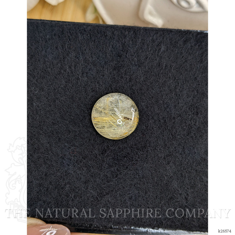 12.73 Ct. Yellow Cabochon Rutilated Quartz from Ceylon (Sri Lanka)