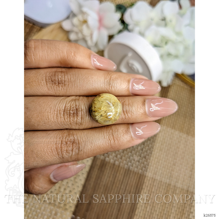 11.18 Ct. Brown Cabochon Rutilated Quartz from Ceylon (Sri Lanka)