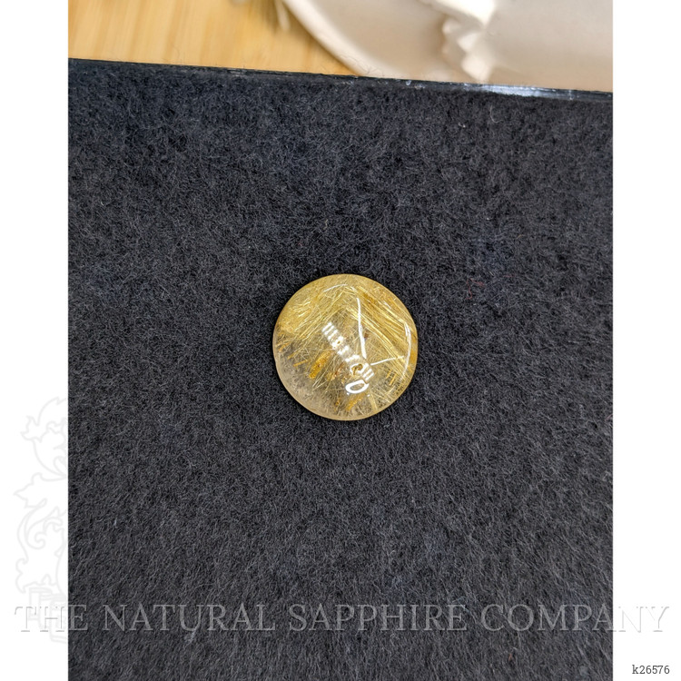 7.77 Ct. Yellow Cabochon Rutilated Quartz from Ceylon (Sri Lanka)