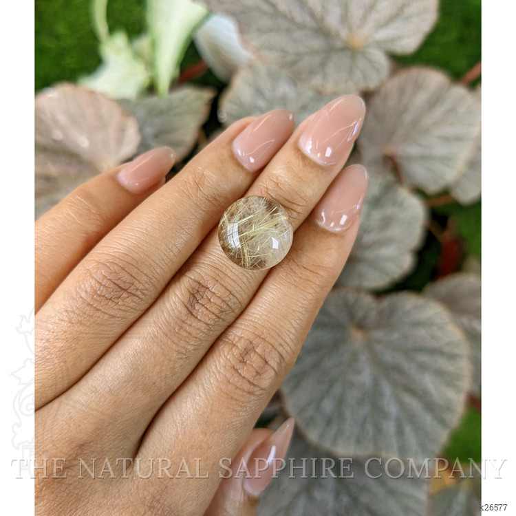 12.71 Ct. Brown Cabochon Rutilated Quartz from Ceylon (Sri Lanka)
