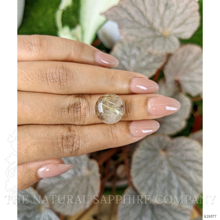 12.71 Ct. Brown Cabochon Rutilated Quartz from Ceylon (Sri Lanka)
