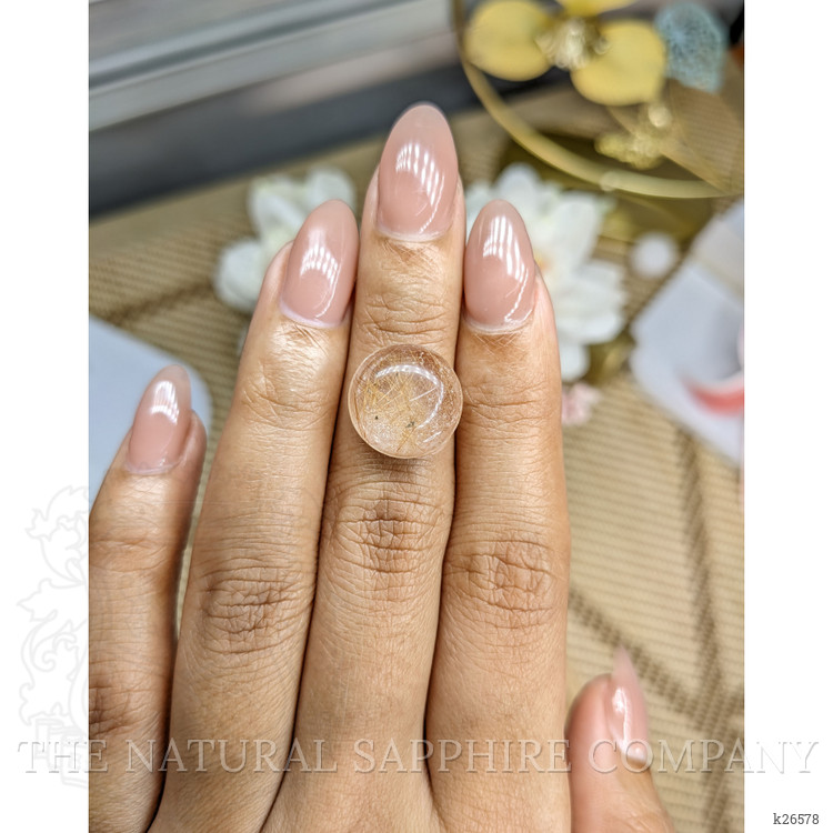 7.74 Ct. Rose Cabochon Rutilated Quartz from Ceylon (Sri Lanka)
