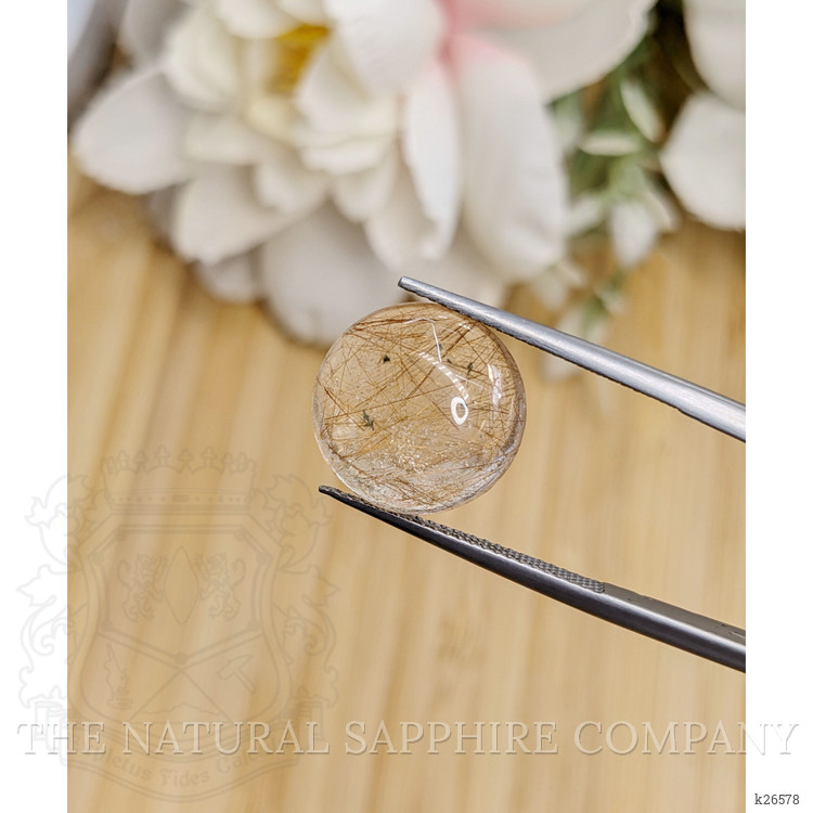 7.74 Ct. Rose Cabochon Rutilated Quartz from Ceylon (Sri Lanka)