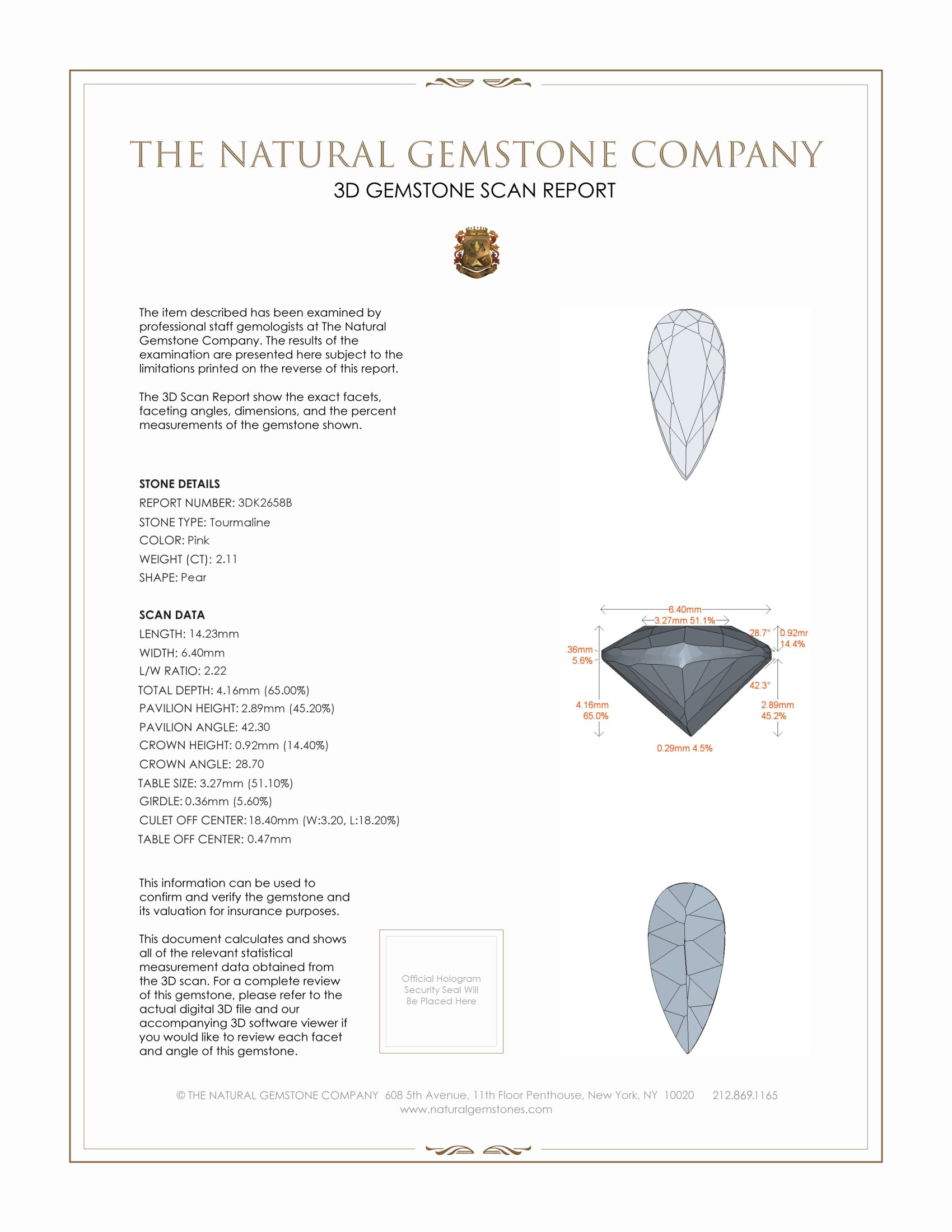 2.11 Ct. Tourmaline from Brazil