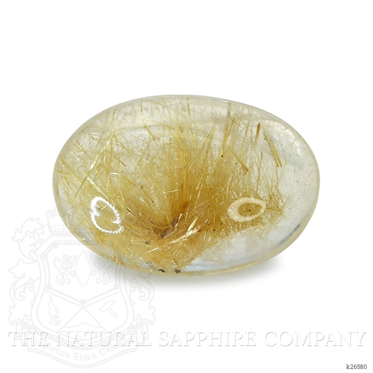 10.89 Ct. Yellow Cabochon Rutilated Quartz from Ceylon (Sri Lanka)