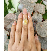 10.89 Ct. Yellow Cabochon Rutilated Quartz from Ceylon (Sri Lanka) Life Style