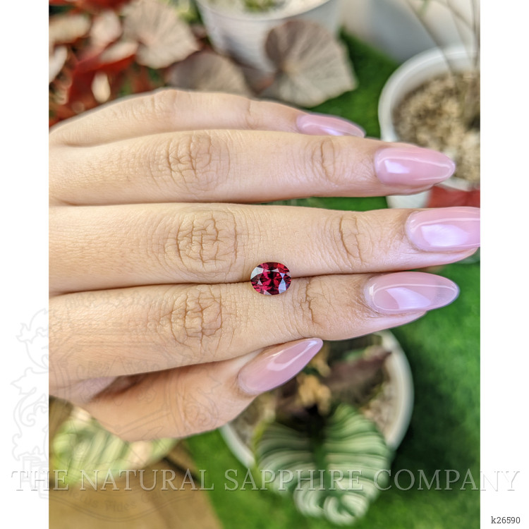 1.51 Ct. Purplish Red Rhodolite Garnet from Ceylon (Sri Lanka)