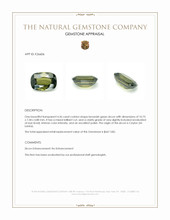 4.36 Ct. Green Zircon from Ceylon (Sri Lanka) Appraisal