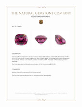 1.73 Ct. Pink Malaya Garnet Appraisal