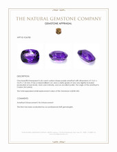6.46 Ct. Purple Amethyst from Ceylon (Sri Lanka) Appraisal