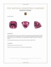 4.54 Ct. Purplish Pink Spinel from Ceylon (Sri Lanka) Appraisal