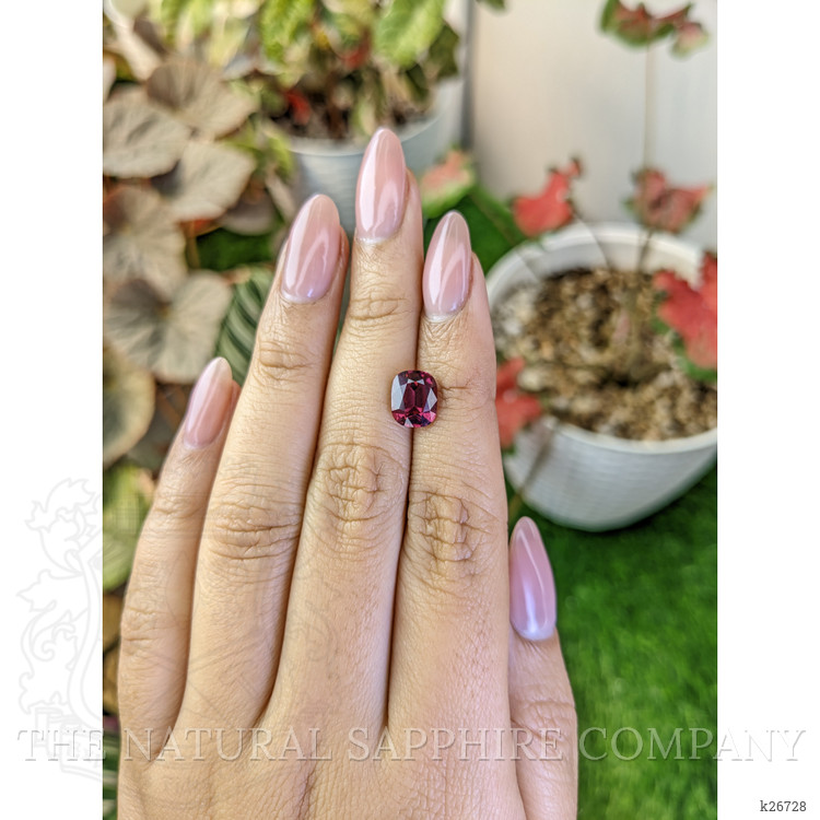 2.43 Ct. Purplish Red Rhodolite Garnet from Ceylon (Sri Lanka)