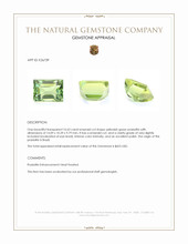 10.63 Ct. Yellowish Green Prasiolite from Brazil Appraisal